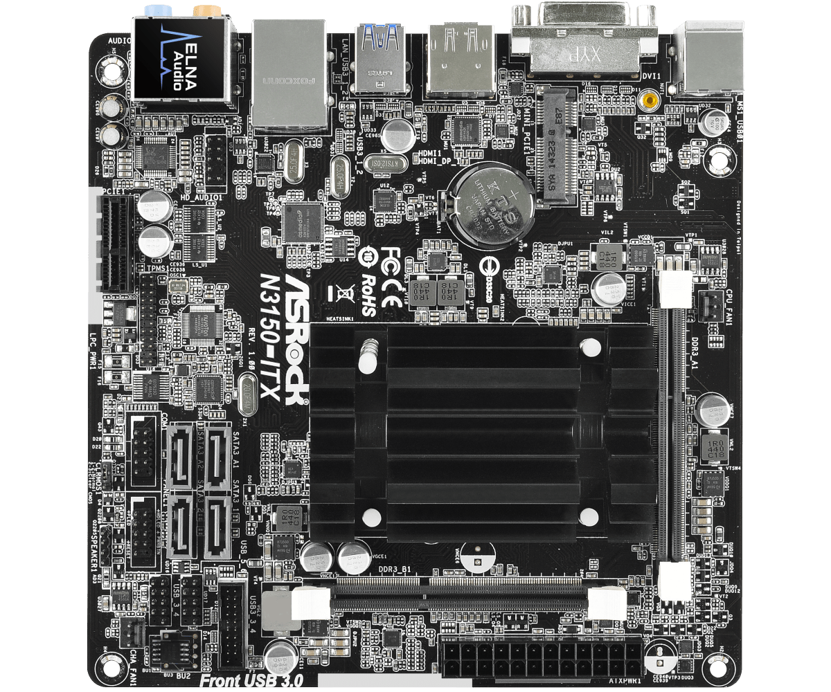 ASRock N3150-ITX Motherboard  Intel Quad-Core Processor N3150 DDR3 16GB Intel 8th gen graphics 4 SATA3 HDMI USB 3.1 Mini-ITX