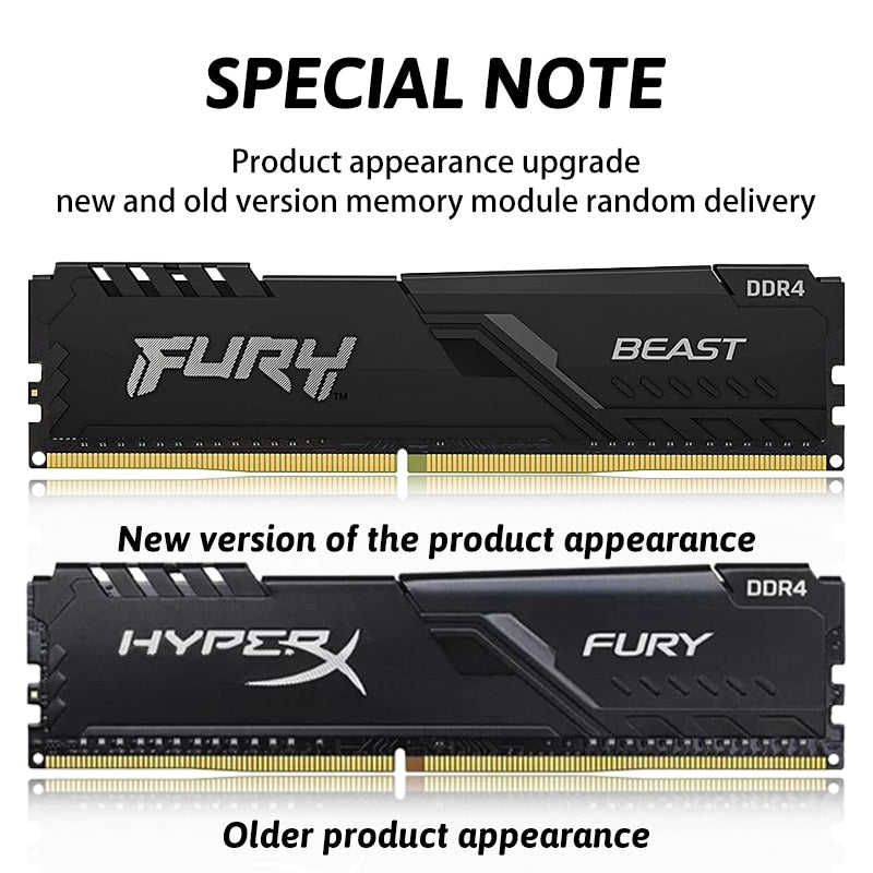 Memoria Ram DDR4 16GB 32GB 2666MHz 3200MHz Memory DIMM 288Pin 1.2V DDR4 RAM HyperX FURY PC4-25600 21300 DDR4 Desktop Ram