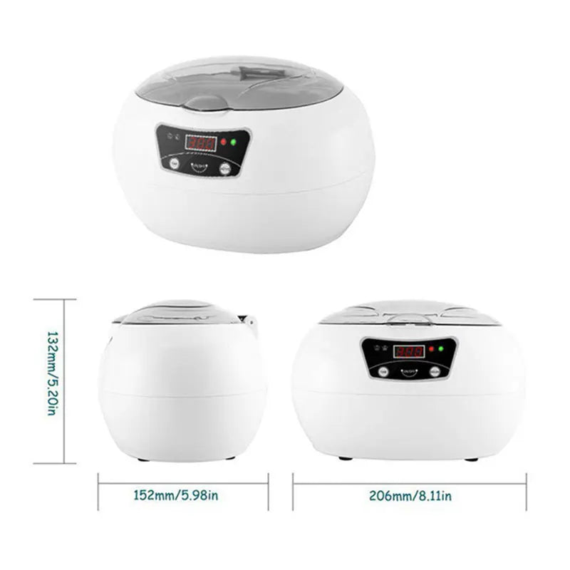 600ML Ultrasonic Cleaner Bath Timer for Jewelry Glasses Dental Razor Brush Sonic Vibration Washing Machine Ultrasound Cleaner