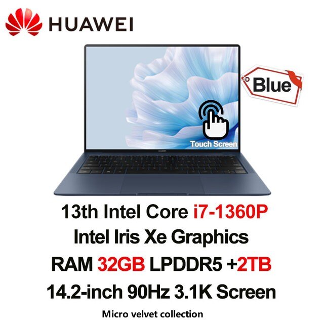 2023 HUAWEI MateBook X Pro Laptop 14.2 Inch i7-1360P 16/32GB 1/2TB 3.1k Touch Screen Notebook Primary Color HDR LTPS PC Computer