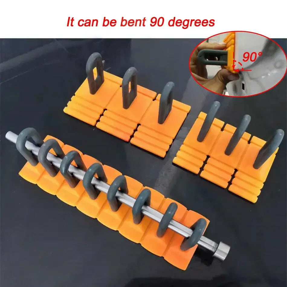 New Paintless Car Dent Repair Tool Tough Strong Dent Extractor Handle Yellow Lifter Glue Guides Remover Kit For Auto Dent Repair