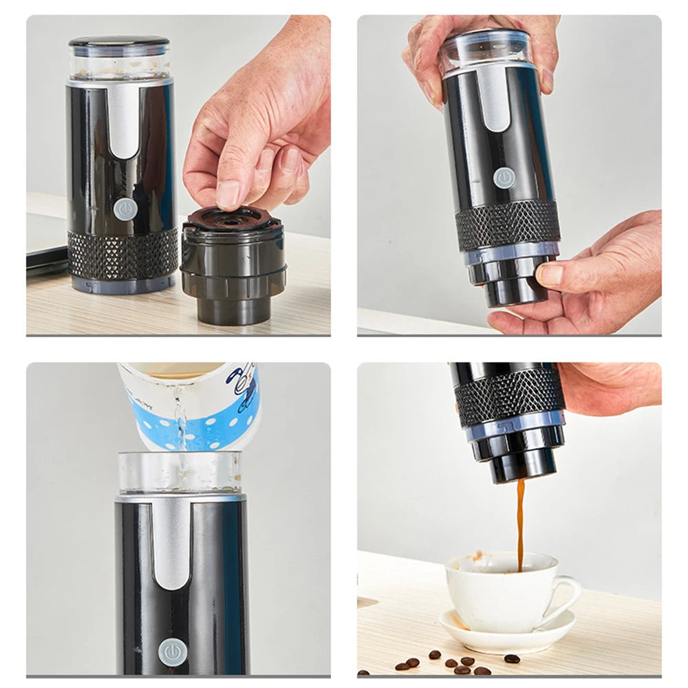 Portable Wireless Electric Coffee Machine Rechargeable Extraction Espresso Coffee Maker Home Compatible Small Capsule Coffee Pot