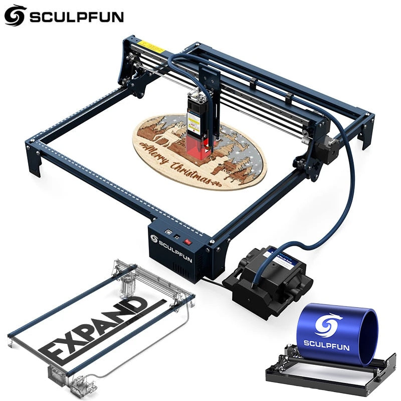 SCULPFUN S30 Pro Max 20W Laser Engraver with Automatic Air Assist System Replaceable Lens Cutting Machine 935x400mm working Area