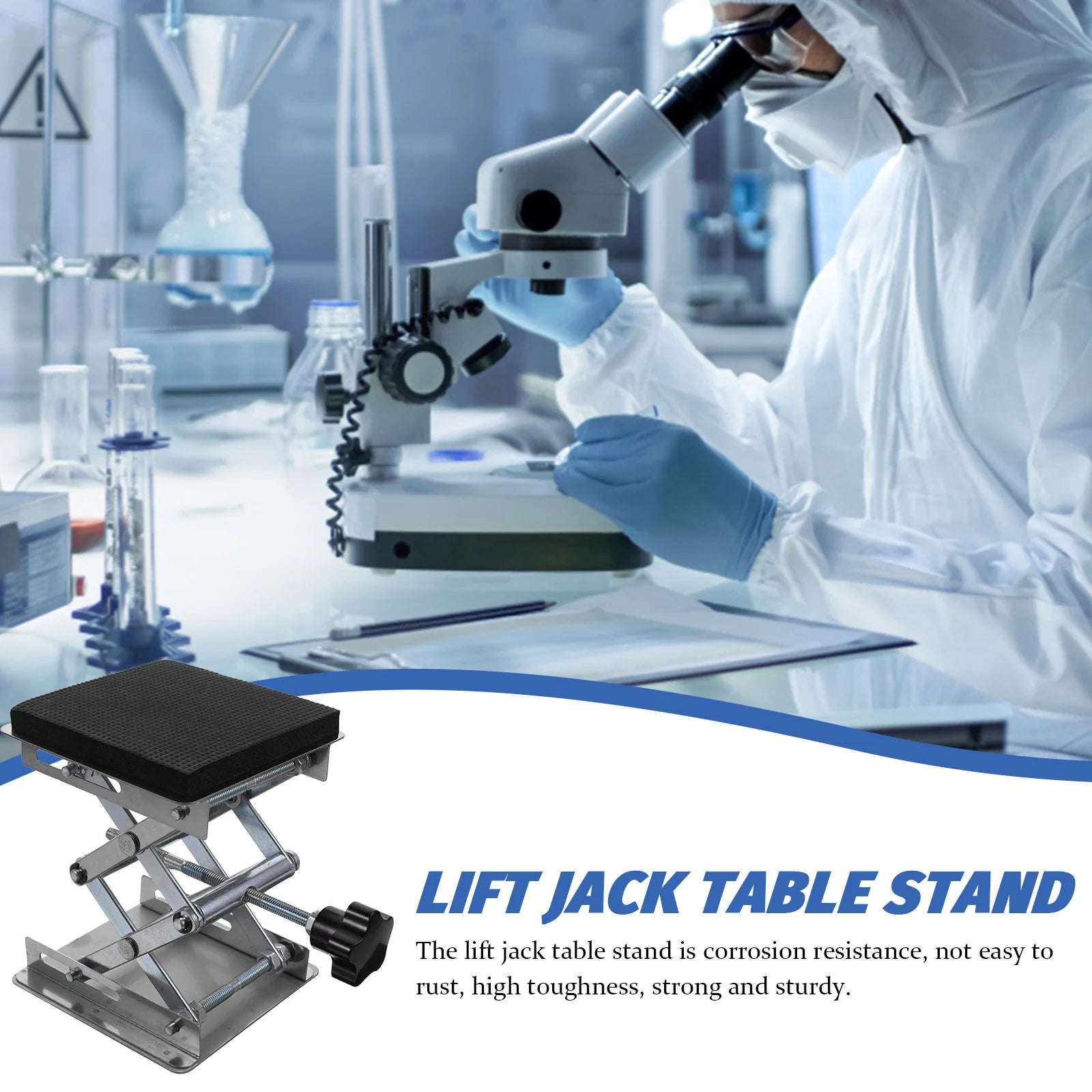Scissor Platform Lift Table Stand Laboratory Lifting Metal Brackets Adjust Jack Stainless Steel Adjustable Base