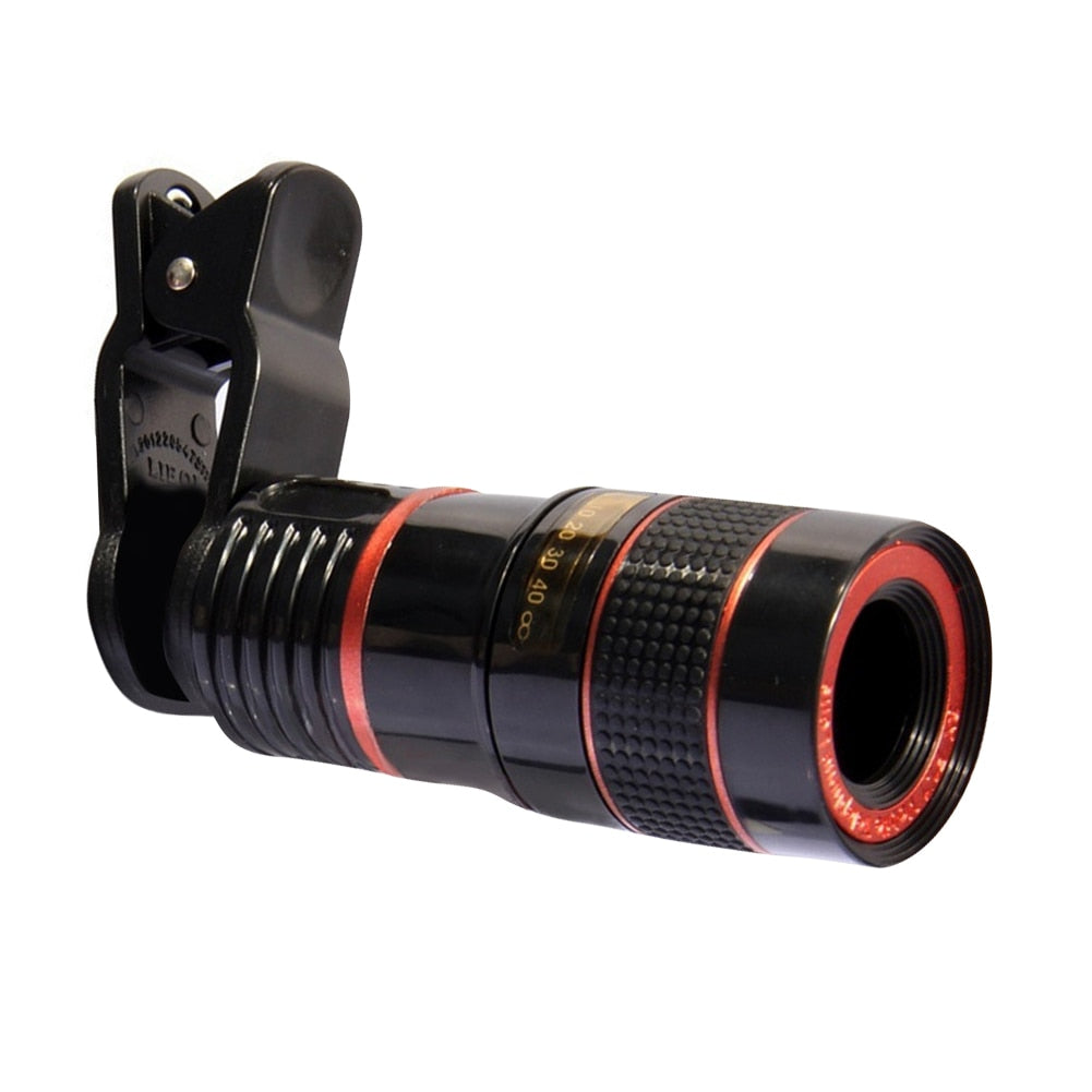Lens Universal Clip 8x Zoom Phone Camera Telephoto Lens Monocular Telescope Phone Universal Optical Telescope Lens For iPhone
