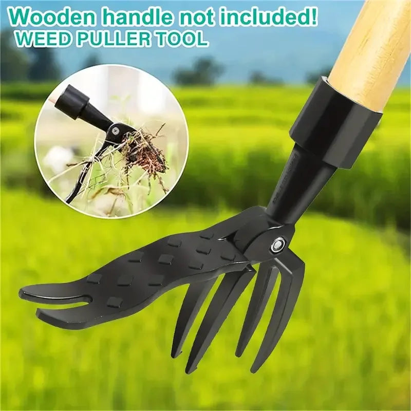 Stand Up Weed Puller Tool Weeding Head Replacement Manual Weed Remover Aluminum Claw Weeder Root Remover Hand Tool For Outdoor