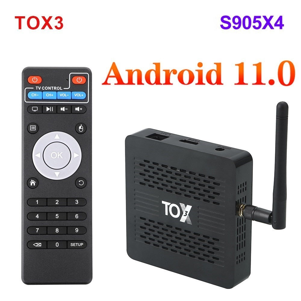 2023 New TOX3 S905X4 Android 11.0 TV Box 4GB 32GB Set top Box 2.4G 5G WiFi BT4.1 1000M 4K TVBOX VS X96 Max X4 PRO Hot Sale