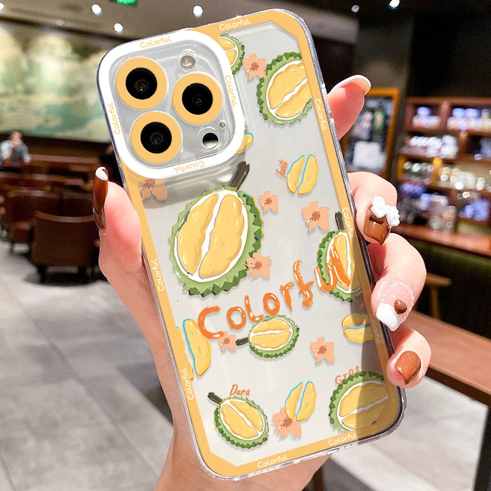 Summer Fruit Phone Case For iPhone 14 12 11 13 Pro Max X XR XS MAX 7 8 Plus SE 2020 Case Watermelon Grape Shockproof Clear Cover