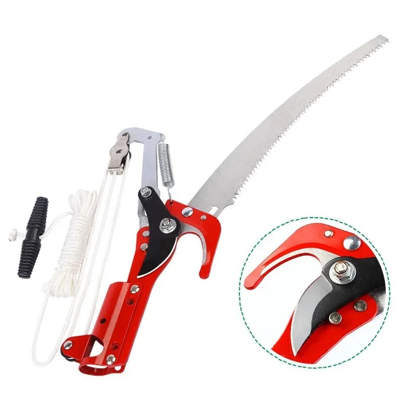 High Altitude Two Wheels Pruning Scissors Tree Pruner Branches Cutter Garden Shears Saw Fruit Pick Cutting Tools Without Rod