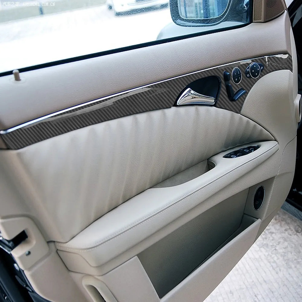 Car-Styling 5D Carbon Fiber Car Interior Center Console Color Change Molding Sticker Decals For Mercedes E Class W211 2003-2008