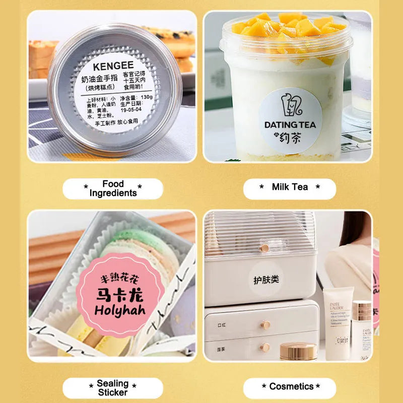 【Buy 2 get 10% off】Niimbot B1 B21 B3S Label Maker Sticker Thermal Label Paper Roll Round White Transparent Price Tag Labels