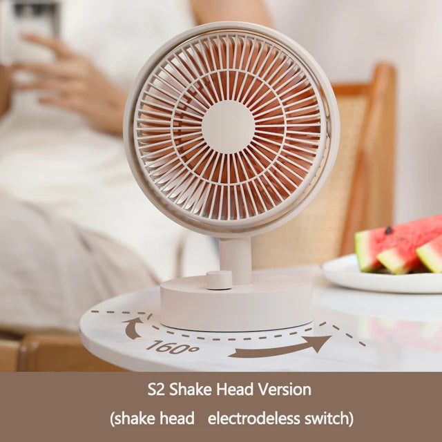 Xiaomi Youpin Desktop Fan Shaking Head Intelligent Digital Display Mini Cooling Fan Type-C Rechargeable Portable Low Noise Fan