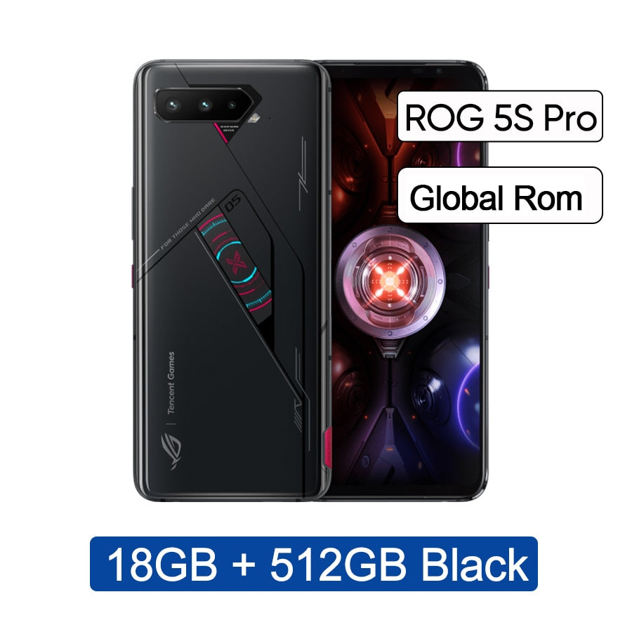 Original Asus ROG Phone 5S 5G Gaming Phone 6.78" 144Hz Display Snapdragon 888 Plus 6000mAh Fast Charging 65W ROG 5S Smartphone