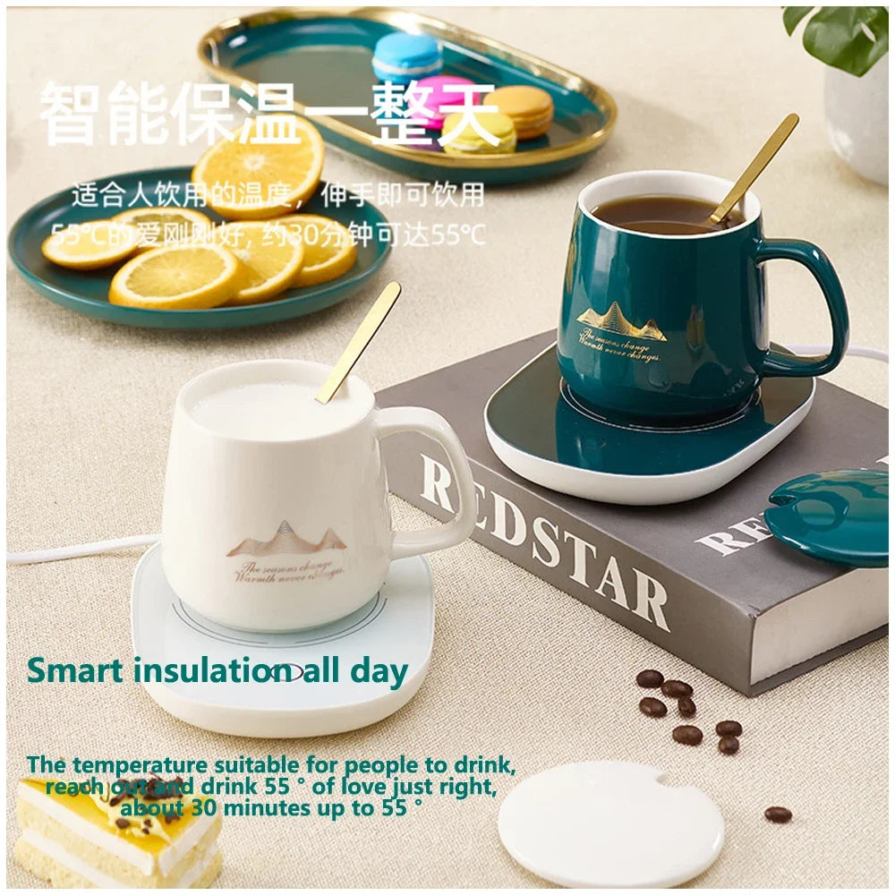 55℃ Coffee Mug Warmer Pad Cup Heater Coaster Constant Temperature Heating Electric Mug Mat Set Milk Tea Water Home Office Gift