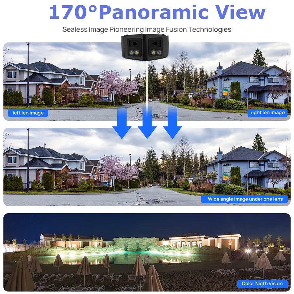 Hik Compatible 4MP Panoramic Colorvu IP Camera Built-in MIC Speaker Human Detection SD Card Slot WDR Surveillance IP Cameras APP