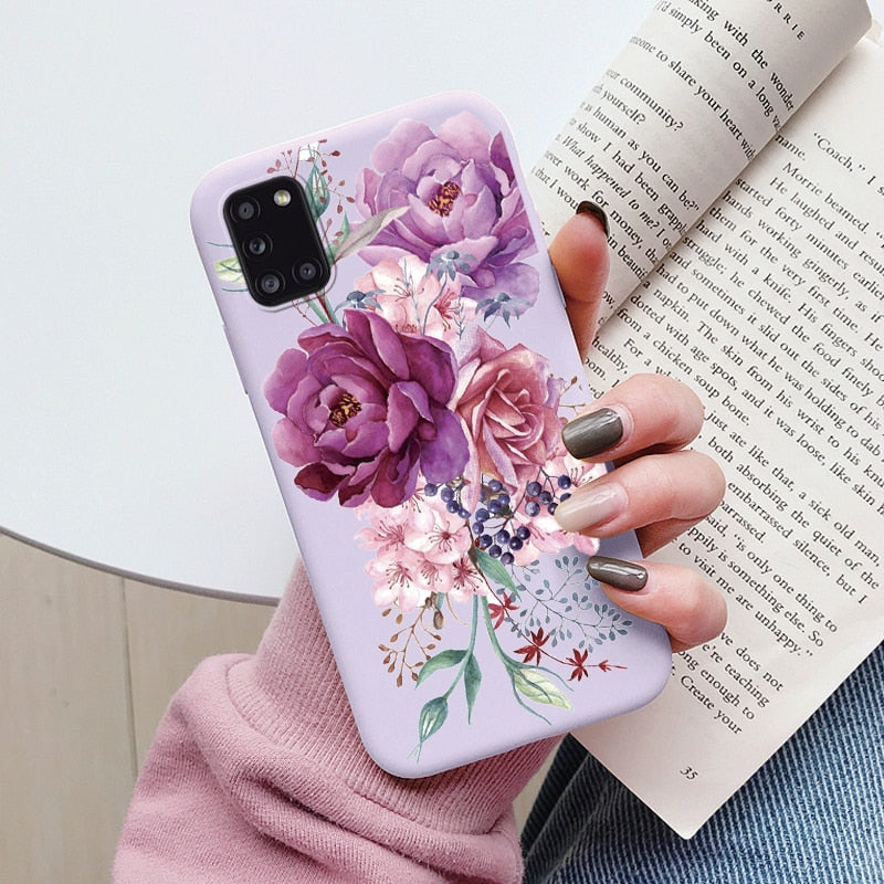 Soft Case For Samsung Galaxy A31 A41 Phone Cover Cute Flowers Butterfly Fundas TPU Coque For Samsung A31 A 31 a 41 Bumper Cases