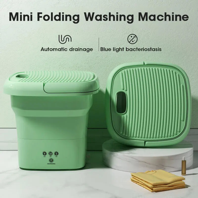 Portable Folding Washing Machine With Dryer Bucket for Clothes Socks Underwear Cleaning Washer Mini Small Travel Washing Machine