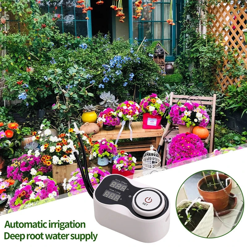 Smart Drip System Automatic Timer Watering Device Plant Flower Watering Pump Controller Home Gardening Drip Irrigation Tool