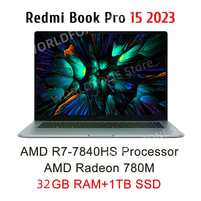 Xiaomi Redmi Book Pro 15 2023 Laptop Ryzen R5-7640HS/R7-7840HS AMD 780M/760M 16G RAM 512G/1T 15.6Inch 3.2K 120Hz New Mi Notebook