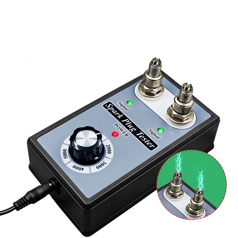 Adjustable Dual Hole Sparking Plug Tester Spark Tester Diagnostic Tool for Car Motorcycle Ignition Coil Checker Spark Detector