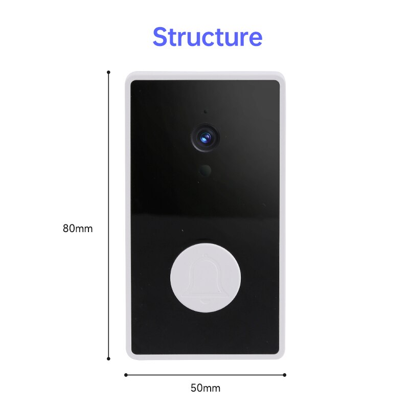 TUYA Wireless Smart Video Doorbell Camera Smart Doorbell Two-way Talkback HD Night Vision WiFi Burglar Doorbell Home Security