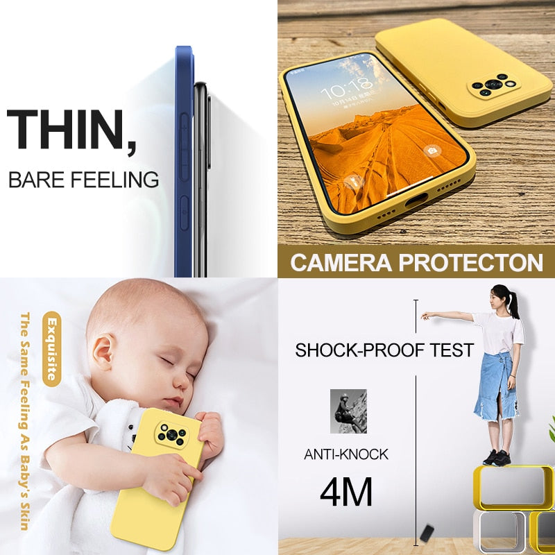 Poco X3 Pro Case Square Liquid Silicone Camera Lens Protector Phone Case For Xiaomi Poco X3 X 3 Pro NFC GT Pocox3 Pro Soft Cover