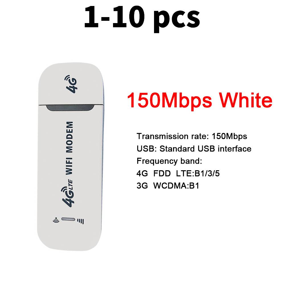 1-10 Pcs 4G LTE Wireless Router USB Dongle 150Mbps Modem Stick Mobile WIFI Broadband Sim Card Wireless WiFi Hotspot Adapter Home