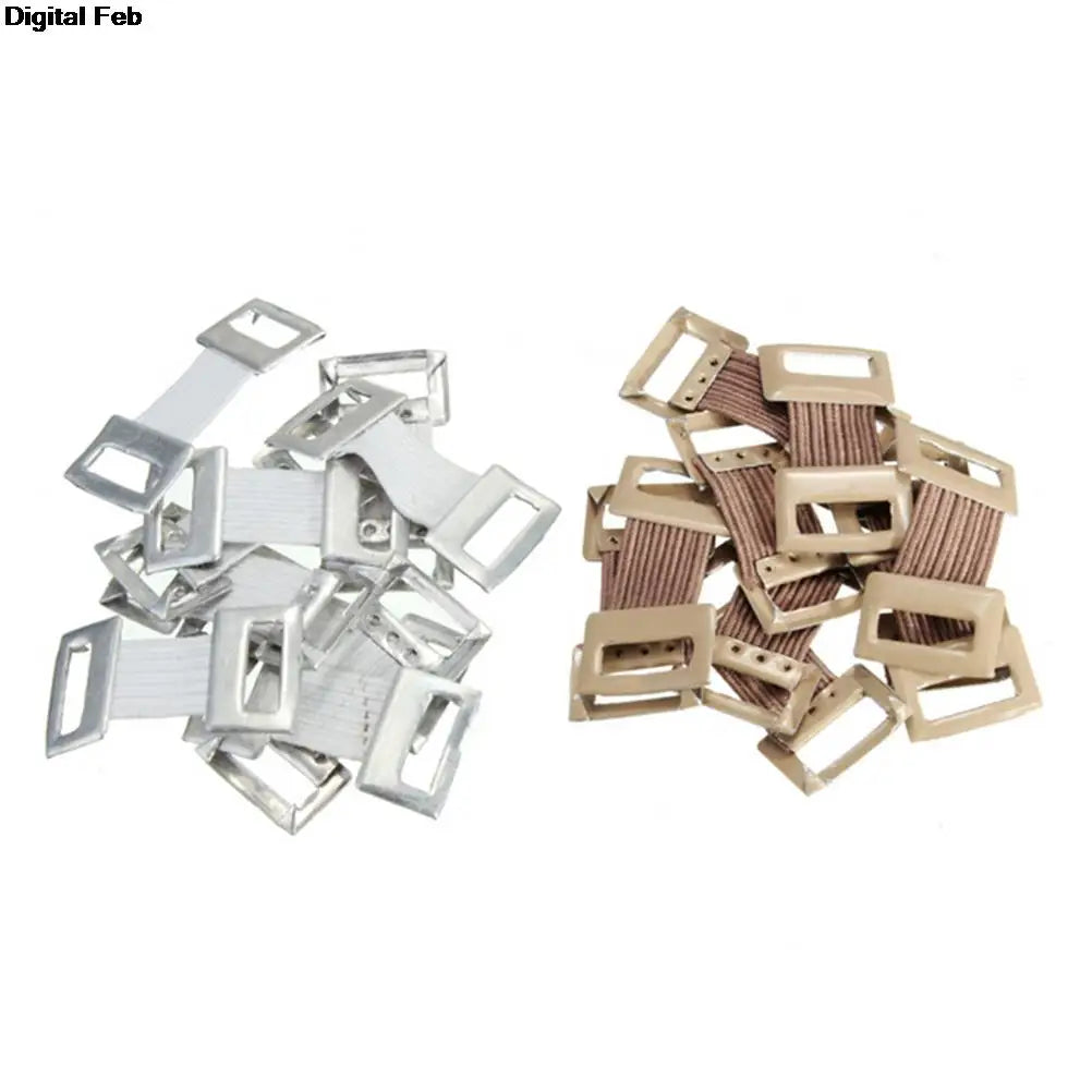 10PCs /BagWhite Coffee Replacement Elastic Bandage Wrap Stretch Metal Clips Fixation Clamps Hooks First Aid Kit for Sport