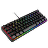Y-FRUITFUL K401 Wired Film Keyboard 61 Keys RGB Lights Type-c USB Backlit Ergonomic Keyboard For PC Gaming Laptop