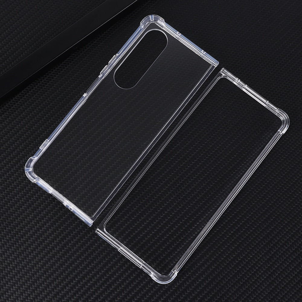 Shockproof Silicone Case for Samsung Galaxy Z Fold 4 3 Front Back Clear Cover for Galaxy Z Fold4 5G Bumper Shell Protective Case