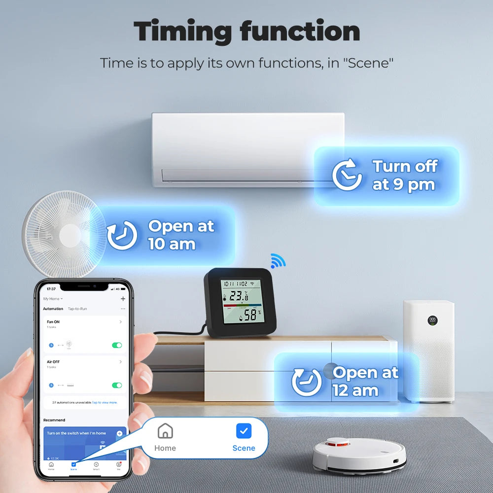 Tuya Smart Wifi 3-in-1 Temperature Sensor Infrared Remote Control For Air Conditioner Fan TV DVD Work With Alexa Google Home