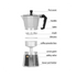 Coffee Pot Espresso Maker Moka Pot, Stovetop Espresso Maker for Great Flavored Espresso for Electric Ceramic Stovetop