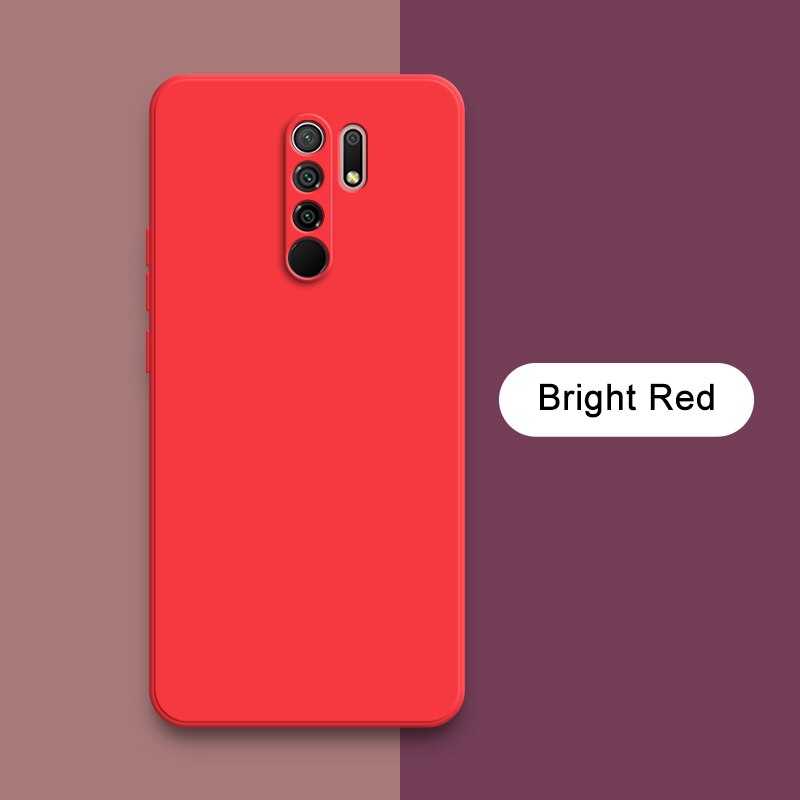 Original Square Liquid Silicone Case for Xiaomi Redmi 9 9A 9i 9T Power Camera Protective Cute Phone Back Cover Redmi9 T Fundas
