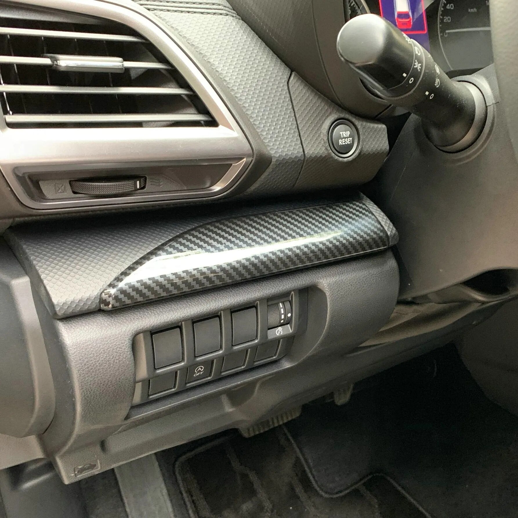 Carbon Fiber LHD Interior Center Console Dashboard Trims Strips Accessories For Subaru Forester 2019 2020 2021 2022 2023