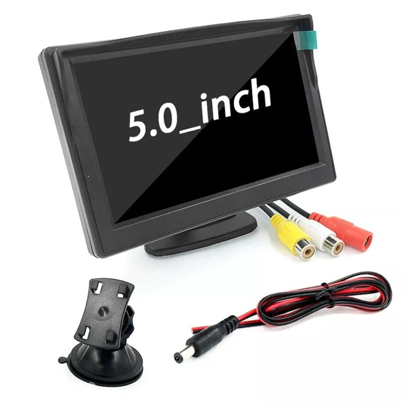 5 inch LCD HD Screen Monitor Suction Cup Parking Camera Car Rearview Reverse Backup Camera