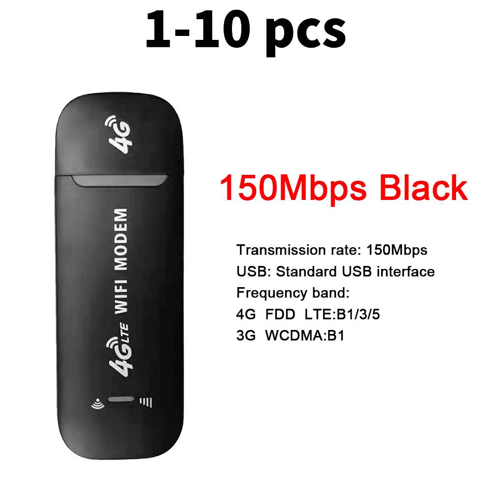 1-10 Pcs 4G LTE Wireless Router USB Dongle 150Mbps Modem Stick Mobile WIFI Broadband Sim Card Wireless WiFi Hotspot Adapter Home