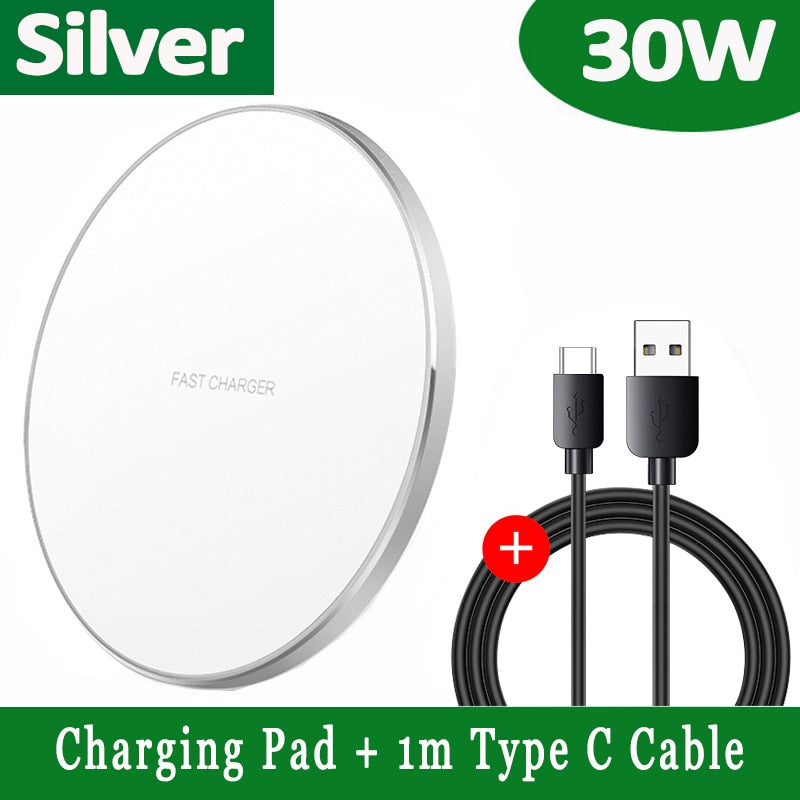 FDGAO 30W Wireless Charger USB C Fast Charging Pad Quick Charge QC 3.0 For iPhone 14 13 12 11 XS XR X 8 Samsung S22 S21 S20