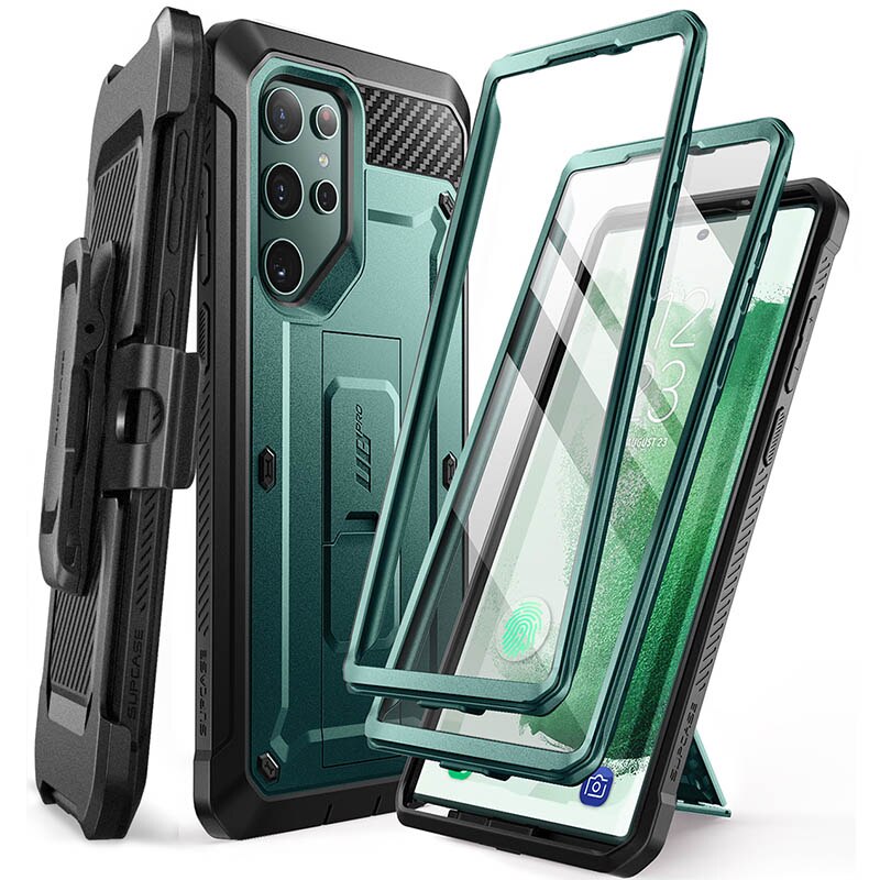 SUPCASE For Samsung Galaxy S22 Ultra Case 2022 UB Pro Full-Body Dual Layer Rugged Belt-Clip Case with Built-in Screen Protector