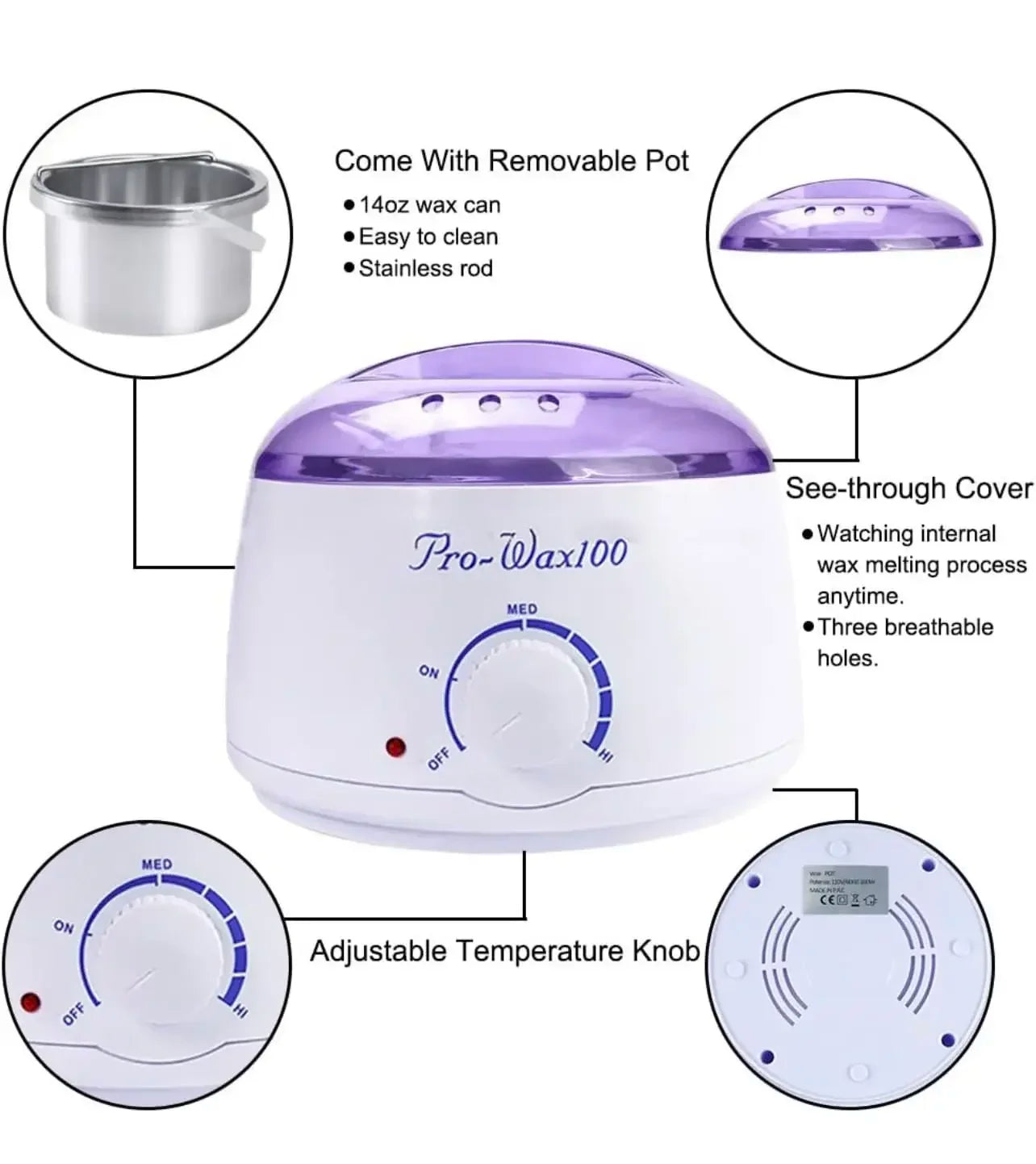 200ml/500ml Wax Heater for Hair Removal Wax Warmer Kit with Hard Wax Beans for Full Body Wax Warmer Paraffin Heater Machine