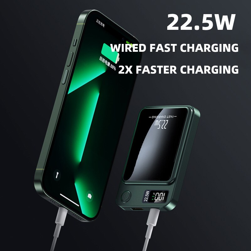 Magnetic Power Bank 15W Fast-Charging Wireless Charger For Xiaomi OPPO Samsung iphone External Battery Pack Portable Powerbank