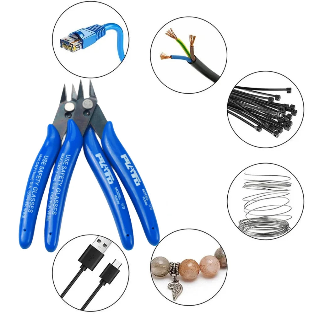 1/5/10Electrical Wire Cable Cutters Cutting Side Snips Flush Pliers Nipper Anti-slip Rubber Mini Diagonal Pliers Hand Tools