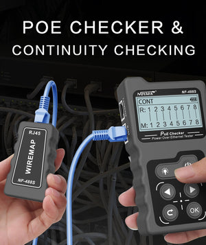 NOYAFA NF-488 LCD Network PoE Checker Over The Ethernet cat5 cat6 Lan Cable Tester Loop Test Tool