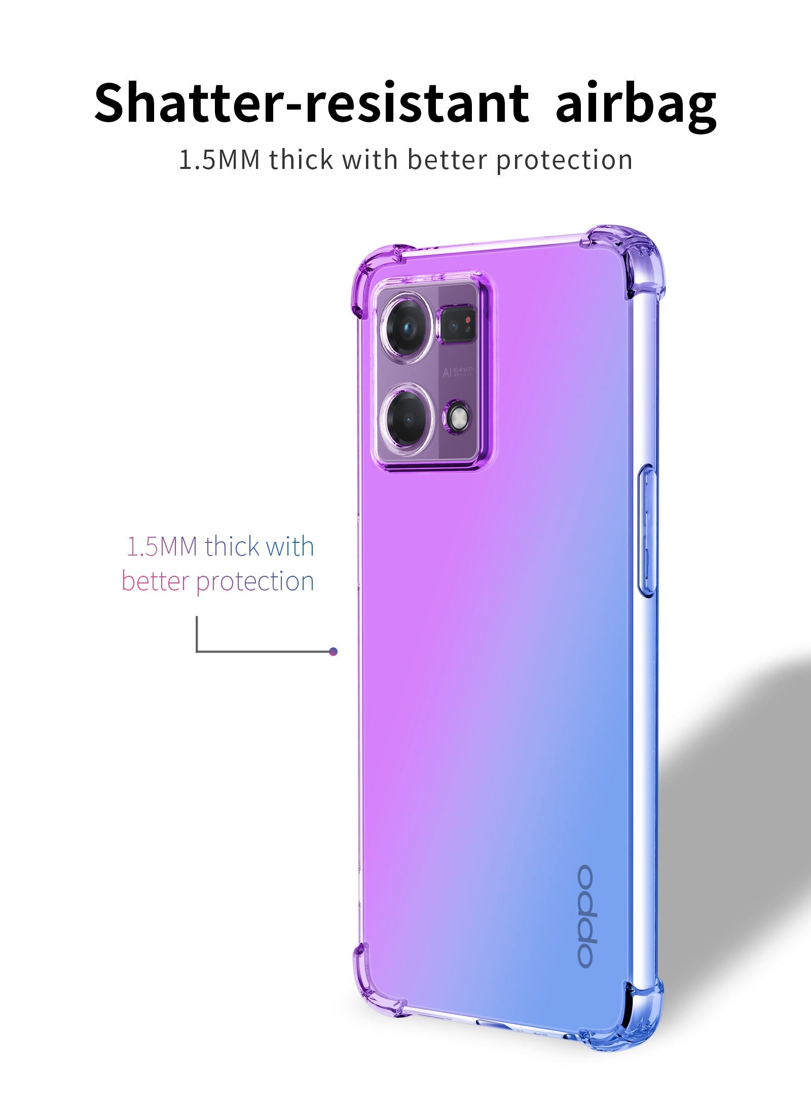 Double Color Gradient Case for Oppo Reno 7 4G 7 Pro 6 5G 6 Lite 7 Lite 5G 7Z 5G Find X5 Lite X3 Lite X3 X5 Pro Cover Silicone