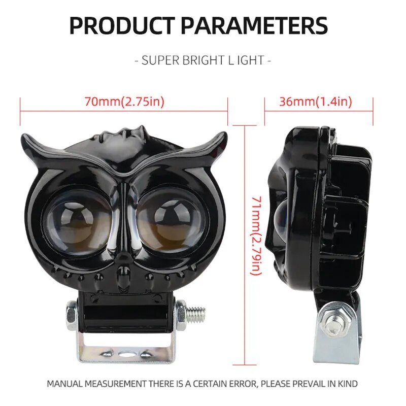 OWL Additional headlights for motorcycle Led fog light front led headlight for motorcycle additional led motorcycle spotlights