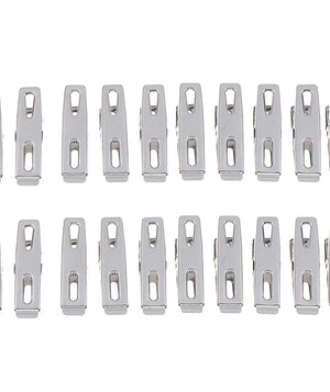 20Pcs Stainless Steel Clothes Pegs Hanging Pins Clips Laundry Household Clothespins Socks Underwear Drying Rack Holders