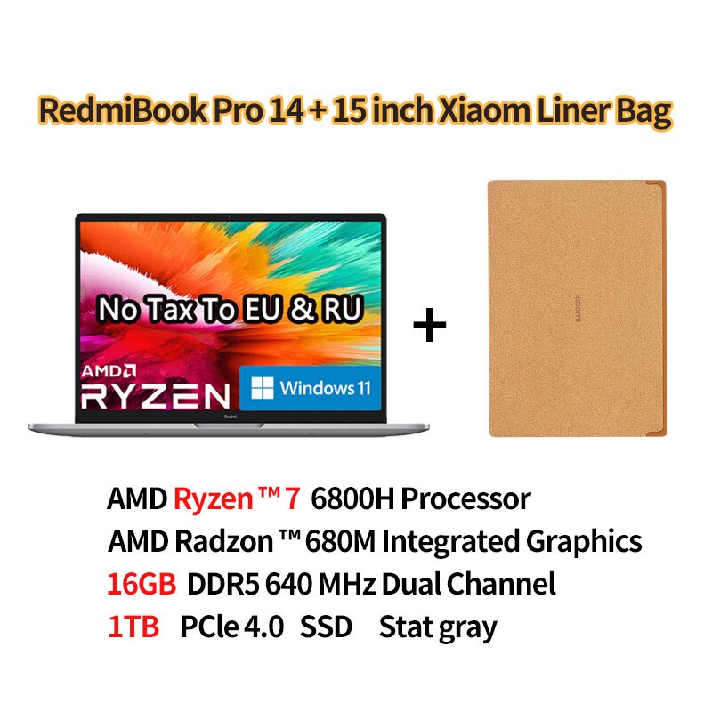 【RUS Stock】 Xiaomi RedmiBook Pro 14 Laptop Global Version Ryzen AMD R5 5500U/R7 5700U 16GB 512GB PCIe SSD New Win11 Notebook PC