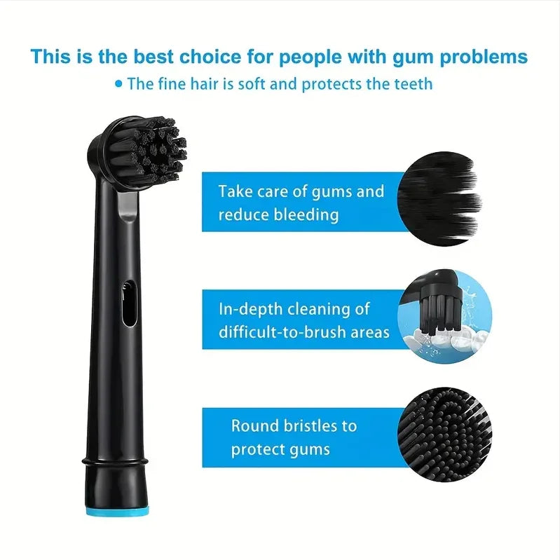 4/8/12/16/20PCS Black Charcoal Toothbrush Heads SB-17A Compatible With Oral B Electric Toothbrush