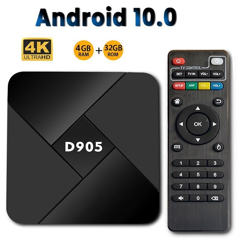 2023 New D905 Set Top Box Android 10.0 4GB 32GB Wifi 2.4G 4K Amlogic S905X/Youtube Android TV Box Media Player Free shipping 