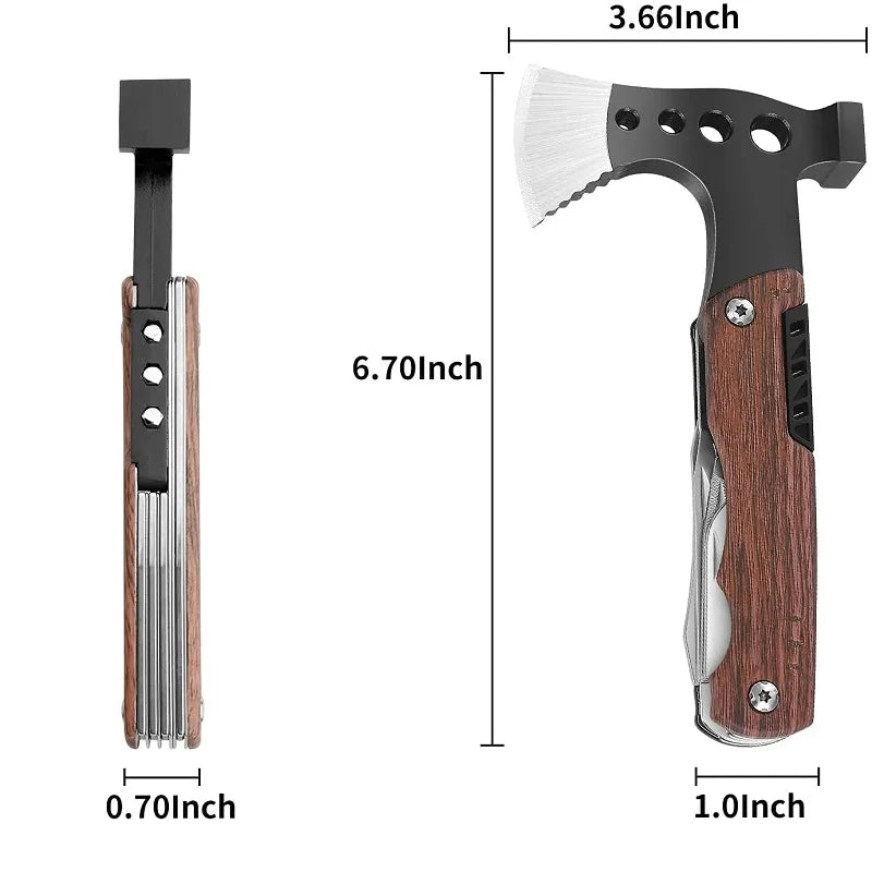 Foldable Camping Multi-tool Survival Axe Outdoor Kit Tactical Opener Screwdriver Hunting Fishing Folding Axe With Knife Hammer