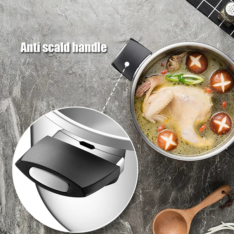 Pressure Cooker Gas Induction Cooker Rotary Opening And Closing Explosion-proof Pressure Relief Stainless Steel Pressure Cooker